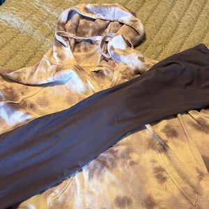 Tie-Dye Hooded Pullover with Solid Leggings